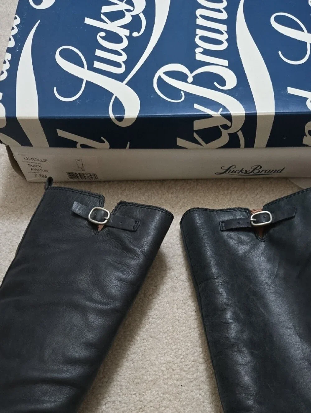 Lucky Brand Black Over-the-Knee Leather Boots